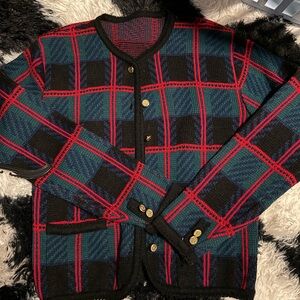 Vintage Plaid Cardigan